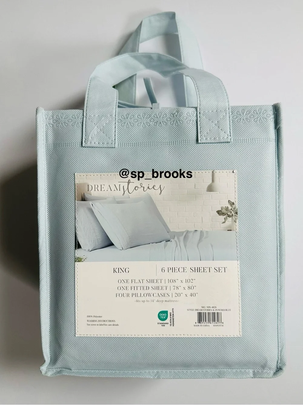 🎁Dream Stories 6-Piece King Sheet Set in Powder Blue - DREAM Stories Sheet Set